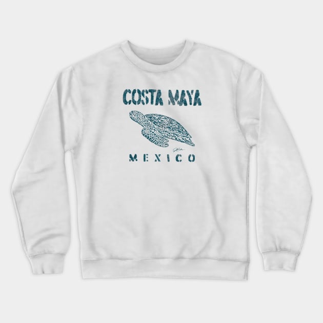 Costa Maya, Mexico, Gliding Sea Turtle Crewneck Sweatshirt by jcombs